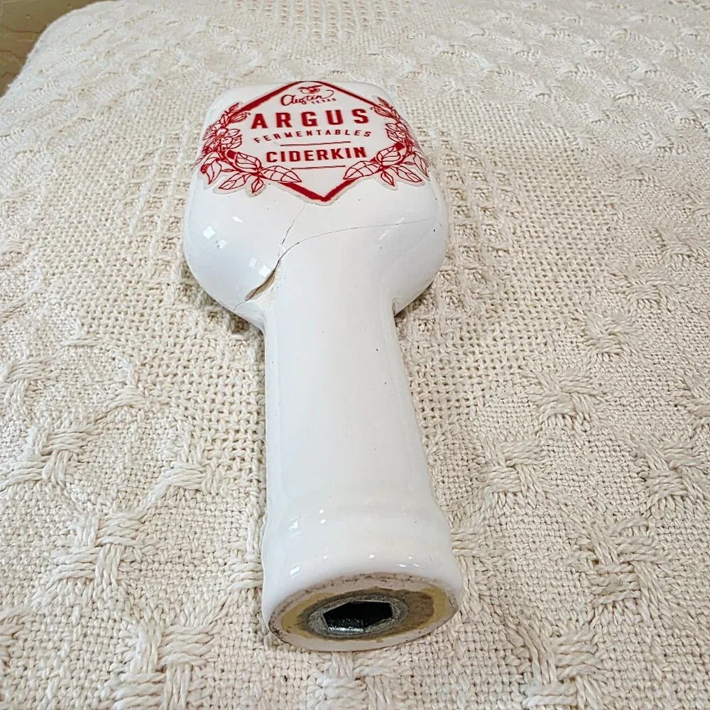 Argus Fermentables CIDERKIN Austin TX Porcelain Tap Handle Pull